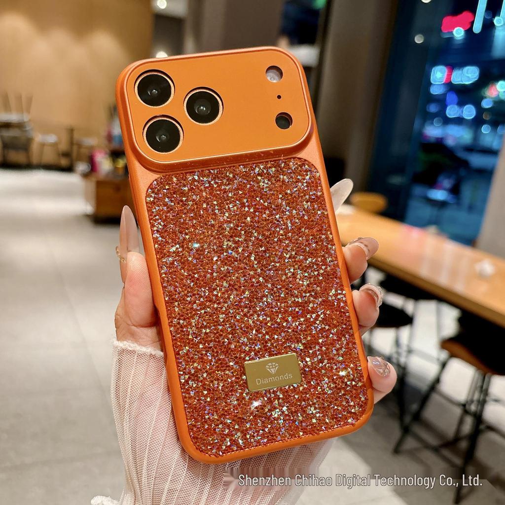 Чохол iPhone 17 Pro Max з алмазним блиском, протиударний - Креативний дизайн Apple 16