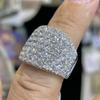New Fashionable Ring Women, Explosive Half-circle Diamond Design Jewelry, Light Luxury Luxury Heavy Industry Ring