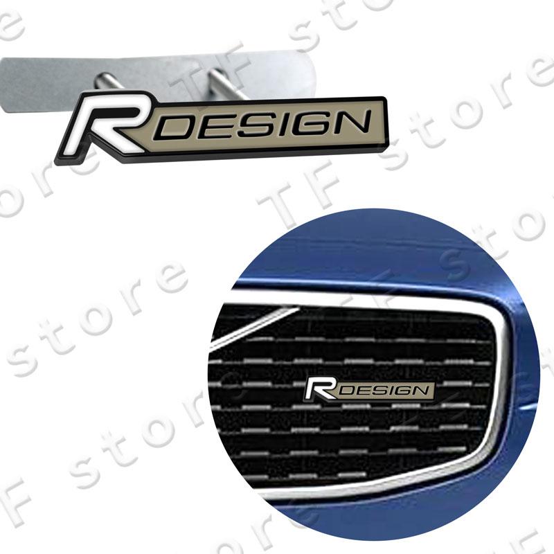 R Design Logo Car Front Grille Emblem Sticker For Volvo XC60 XC40 XC90 S40 S60 C30 V60 Car Side Fender Rear Trunk Badge Decor
