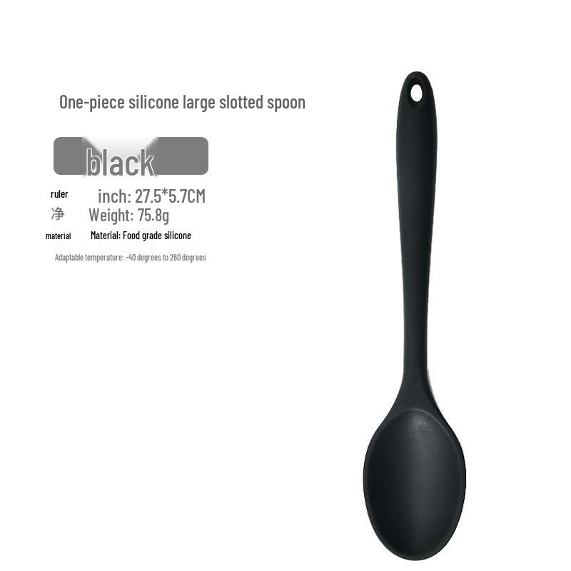 Integrated Silicone Cooking Spoon Set - Non-Stick, Multi-Purpose Rice, Seasoning, Soup, Wok, and Stir-Fry Spoons.