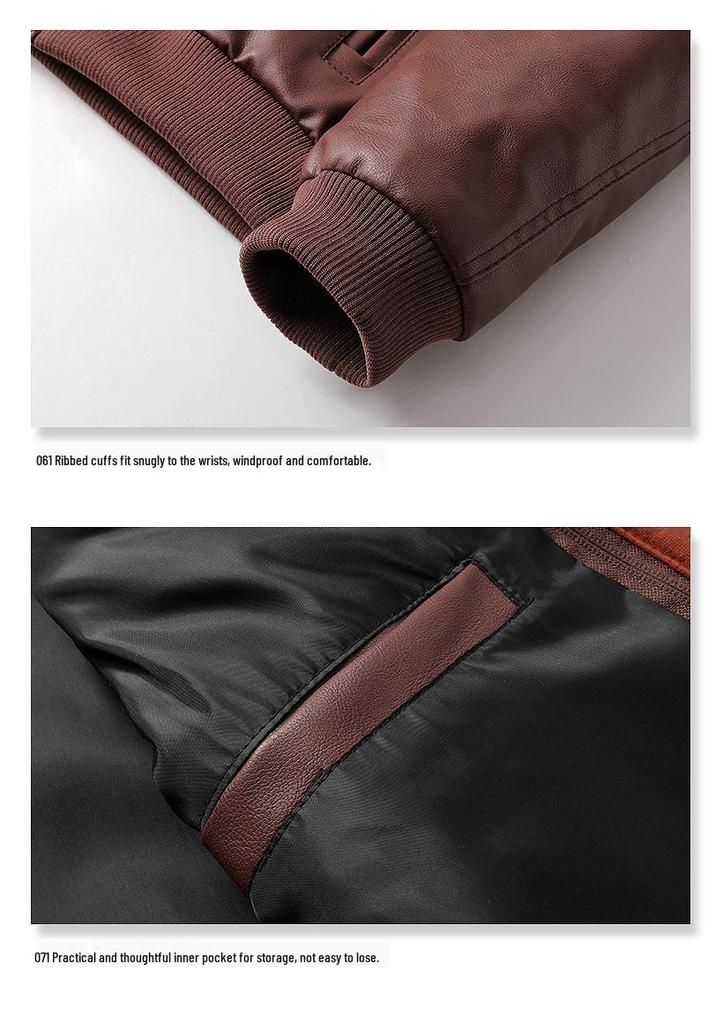 2026 Spring/Autumn Men's PU Leather Jacket - Plus Size Fashion Trend