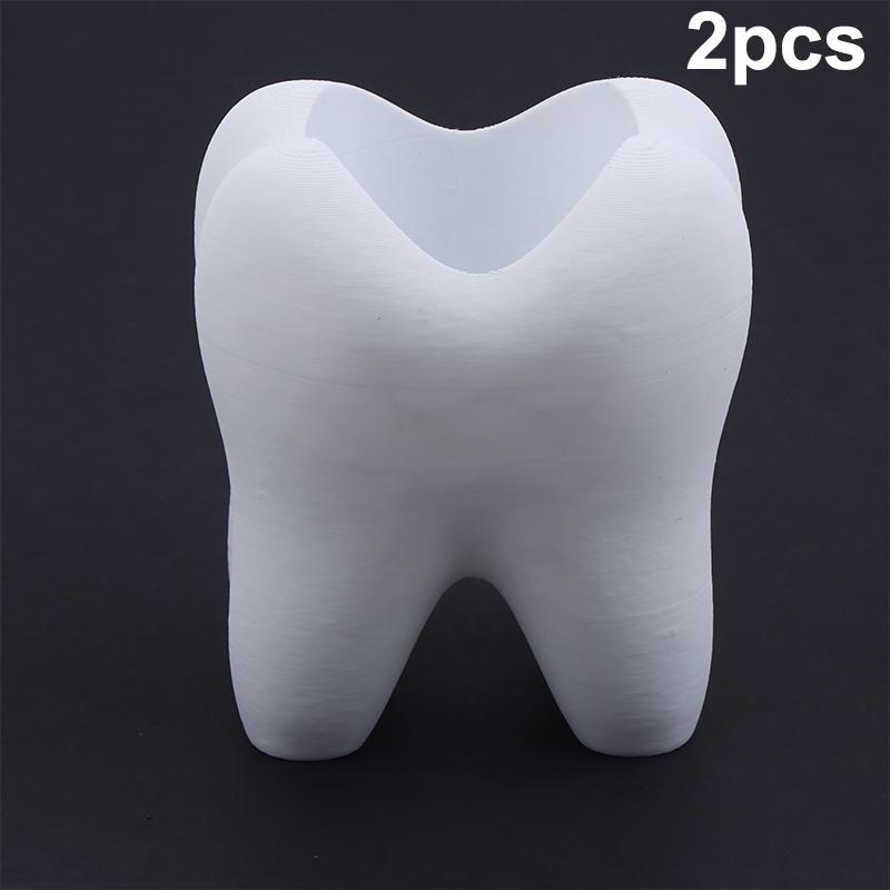 {Summer2} Tooth-Shaped Toothbrush Pen Holder Organizer Plastic Makeup Brush Storage Rack Bathroom Accessories Home Decoration