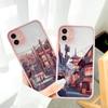 Japanese Anime Painted House scenery Phone Case For iPhone 16 15 Plus X XR XS Max 17 16 15 13 12 11 14 Pro Max Hard Matte Cover