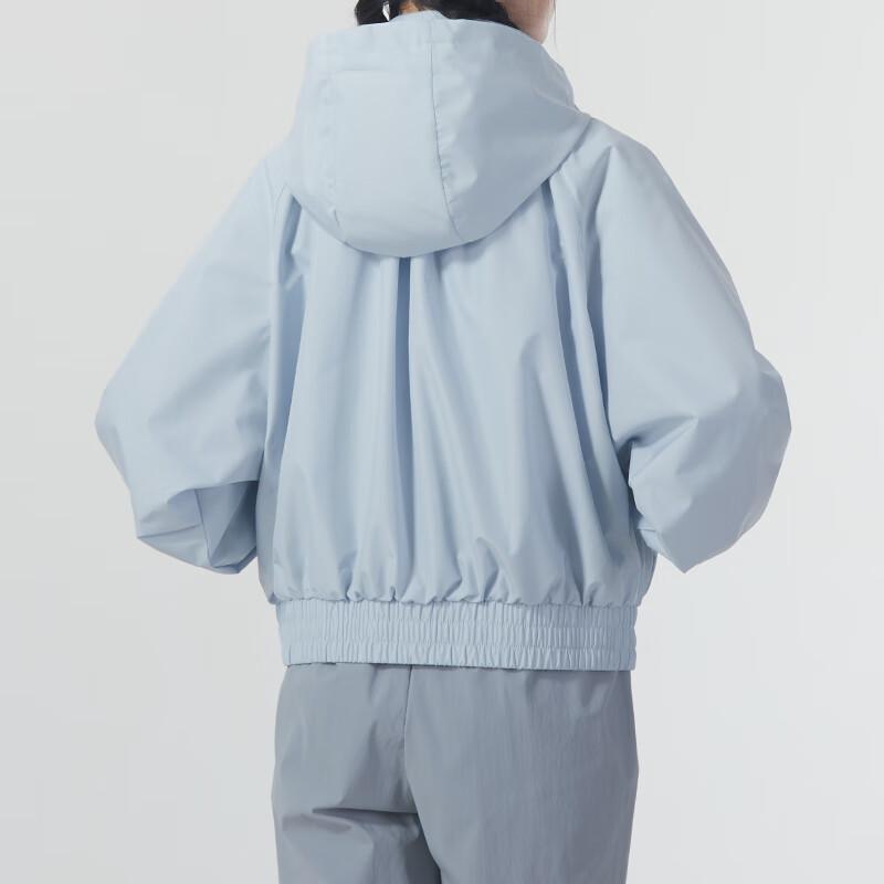 Adidas Solid Color Casual Hooded Long Sleeve Jacket Women Jackets Blue IM8843