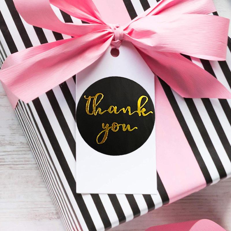 500Pcs Round  Thank You Label Stickers Used For Shipping And Mailing Box Seal Labels Decorative Gifts Stickers