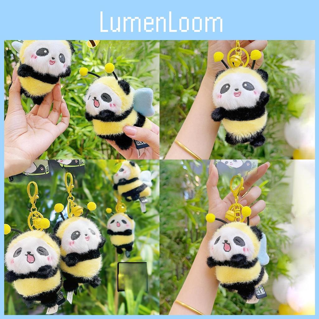 Cartoon Bumblebee Cute Panda Plush Keychain Gifts Collectors Carry Everyday
