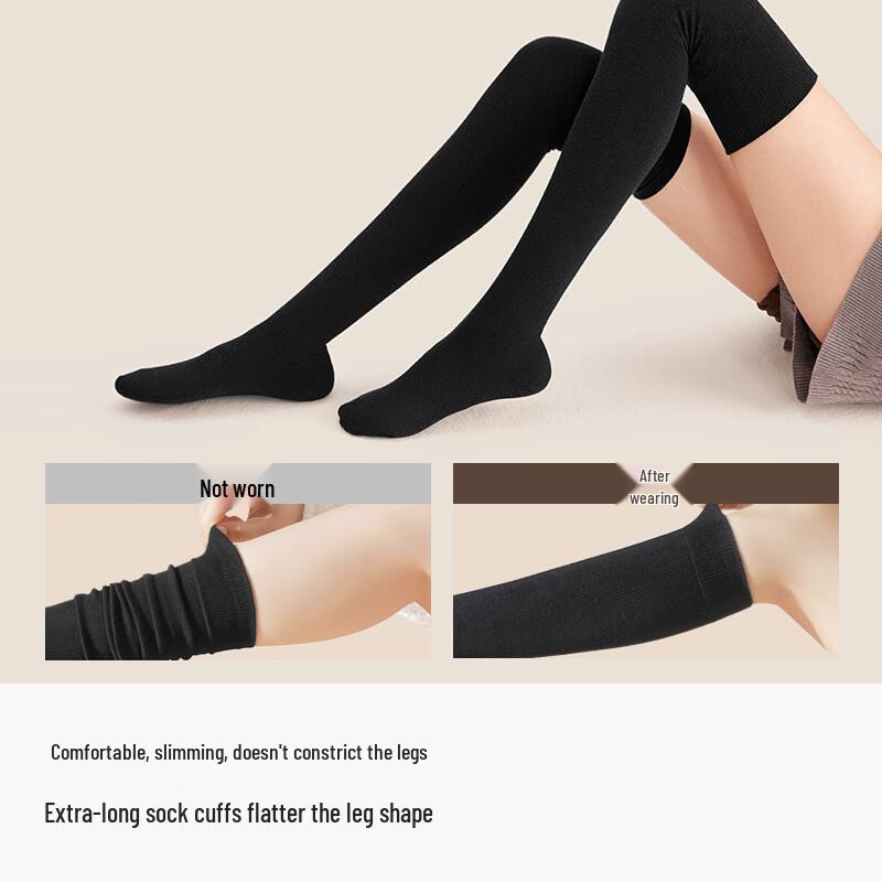 Women's Cotton Blend Slimming Thigh-High Socks