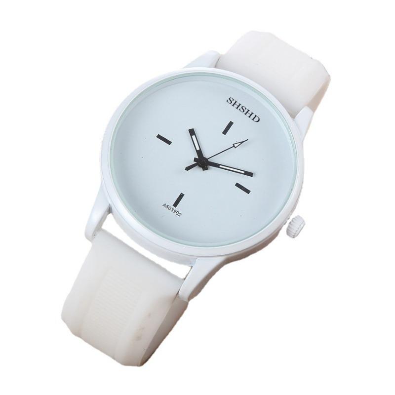 Big Dial Couple Watch Soft Silicone Strap Jelly Quartz Watches Wristwatches for Women Ladies Lovers Men Watch Black White Montre