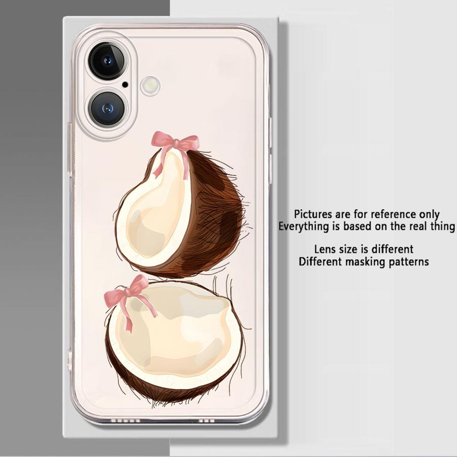 Soft Phone Cover Case for iPhone 17 Pro Max 12 Mini 15 16 13 Pro Air XS Max 7 8 14 Plus XR 11 Simple Coconut