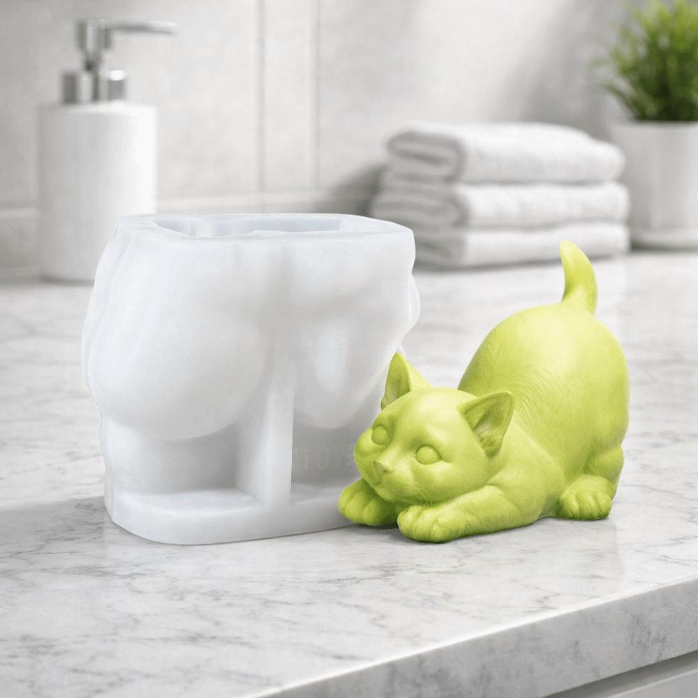 Simulated Dog Silicone Candle Mold 3D Ice Cube Mold Ornaments Mold Pudding Mold  Plaster