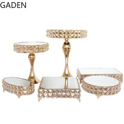 Metallspiegeltablett, Ornamente, Kristallglas, Teetablett, Tassentablett, Kuchenständer, Hochzeit, Dessert, Obsttablett, Desktop-Dekoration