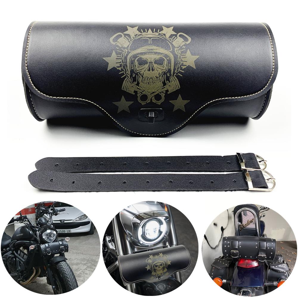 

Подходит для Harley Sportster Kawasaki Yamaha Мотоцикл Передняя вилка Сумка-инструмент Искусственная кожа Универсальная сумка-ролл на руль Водонепроницаемая