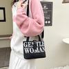 Damentasche, Handtasche, Bento-Tasche, Kleine Taschen, Tragetasche, Leinenbeuteltasche mit Buchstaben