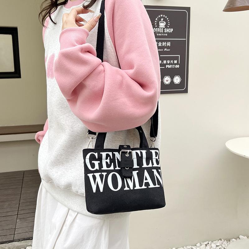 Damentasche, Handtasche, Bento-Tasche, Kleine Taschen, Tragetasche, Leinenbeuteltasche mit Buchstaben
