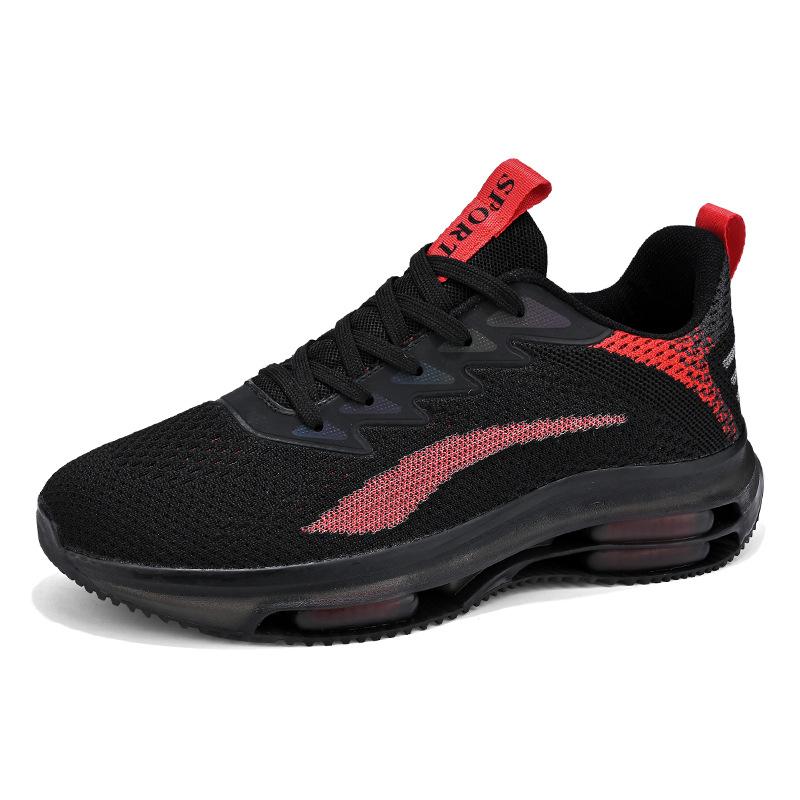 Large Size Sports Shoes Fly-woven Mesh Air Cushion Shock-absorbing Running Shoes Soft-soled Travel Shoes