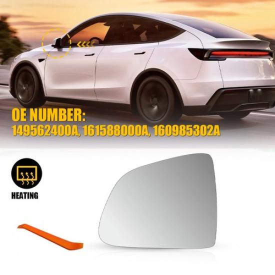 Front Left Right Side Tow Heated Mirror Glass Clear For Tesla Model Y -2025 Left SIde