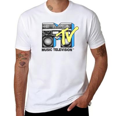 T Heren shirts Boombox man Logo shirts MTV grafisch Geel t Zwart grafisch En T-Shirt