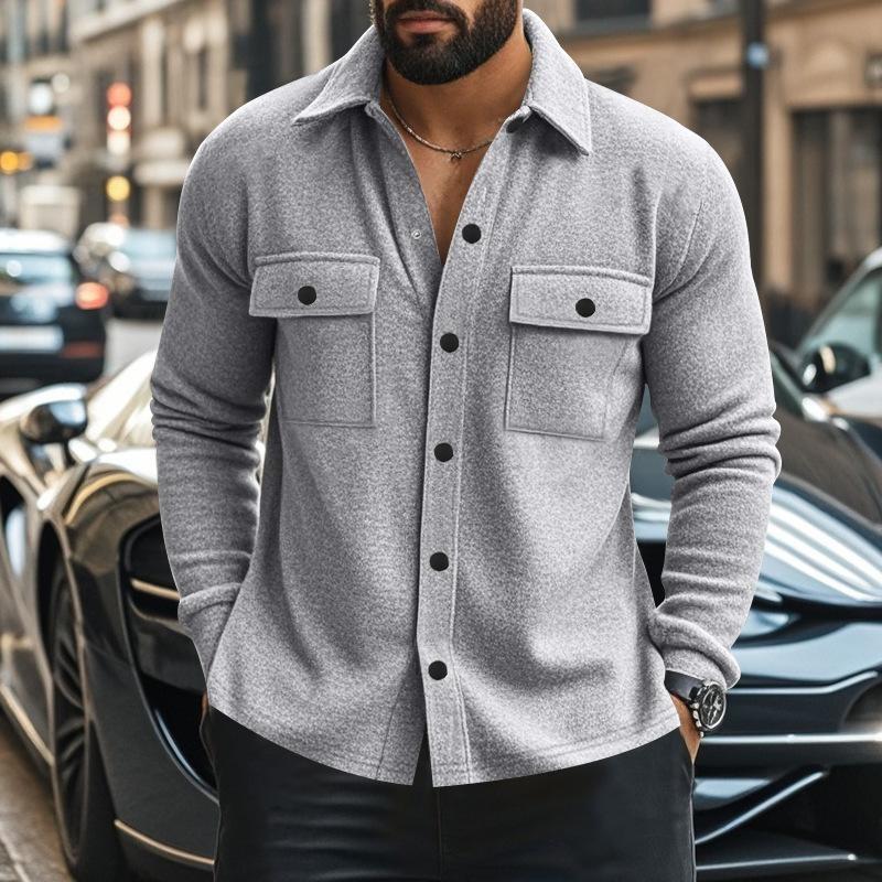 Men's Slim Fit Casual Jacket, Fashion Streetwear Outerwear, Trendy Export Style Long Sleeve Coat for Men Daily Wear