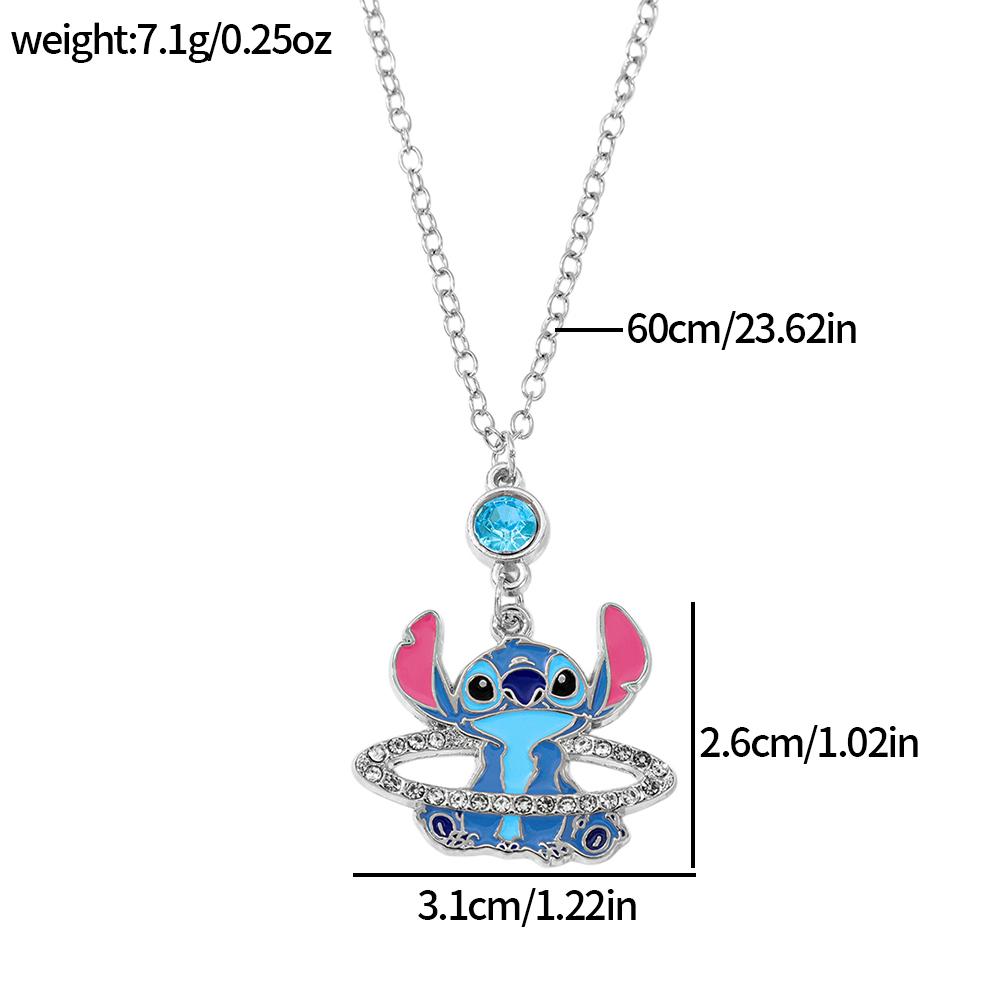 Cute Stitch Angel Toy Saturn Rhinestone Cartoon Enamel Unisex Fashion Gift with Decoration Entertaining Play Safe Kid Friendly Fun