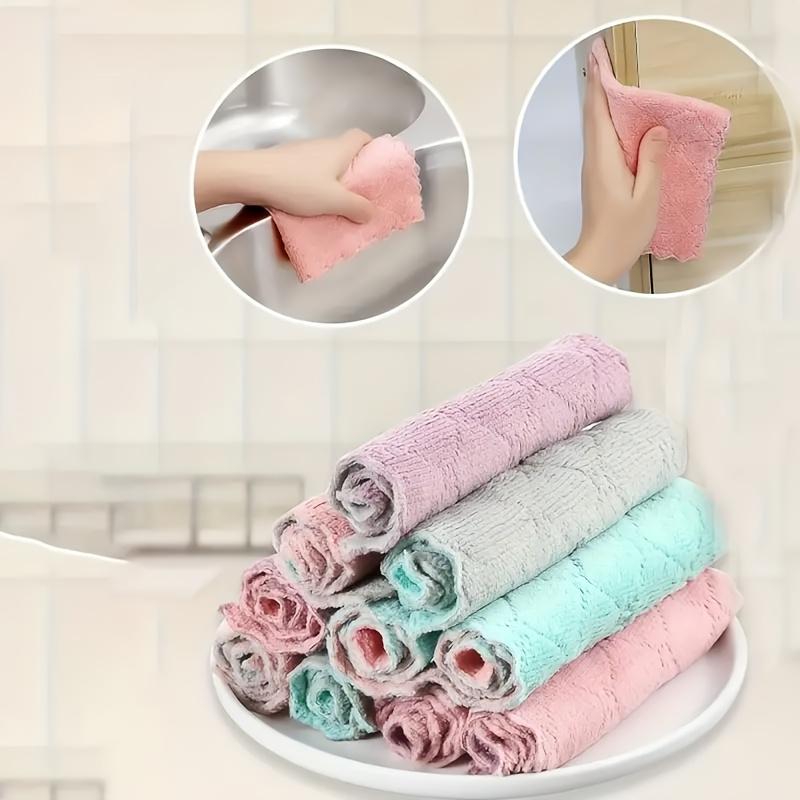 20pcs Pastel Cleaning Cloths -Soft Non-Abrasive Kitchen, Bathroom, Household Cleaning Rags - Reusable Cloths for Multi-Purpose