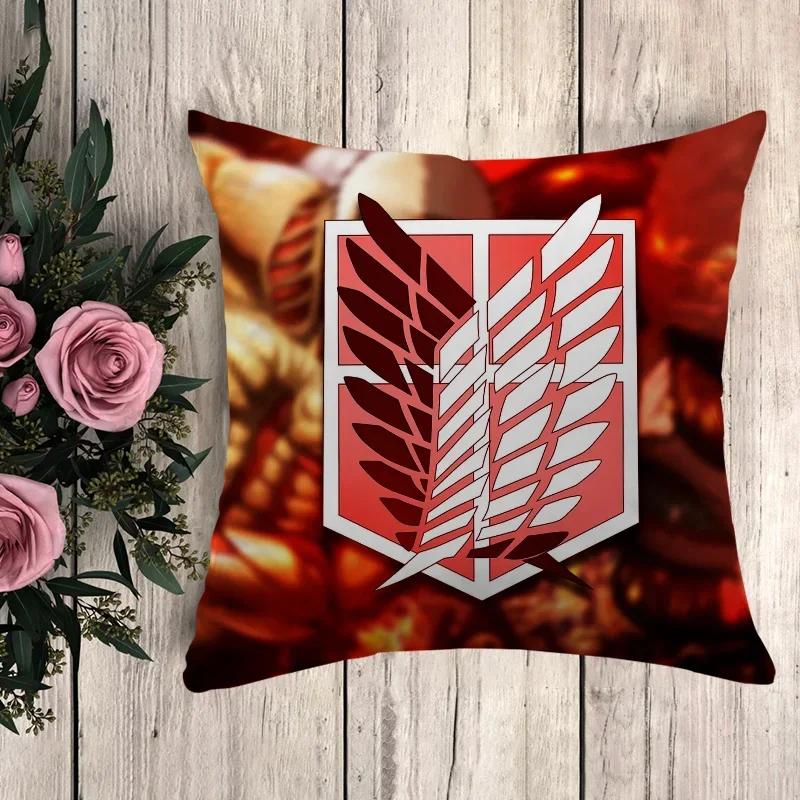 Anime Pillow Attack On Titan Cushion Covers for Bed Pillows Decorative Pillowcases  Fall Decor Pilow Cases Pillowcase