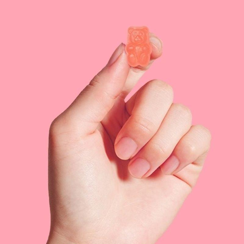 Wicked Lab Pink Gummy Bears, 1 bottle, High-Concentration Biotin Multivitamin, Plant-Based Vegan Jelly (40 gummies)