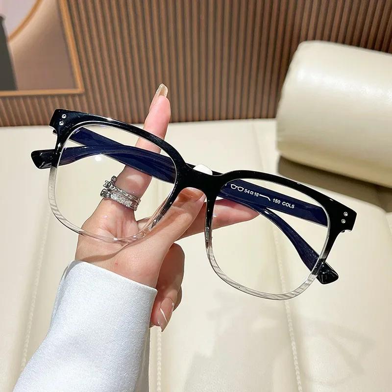 Men Women Fashion New Full Frame Blue Light Blocking Glasses Women Fashion Premium Feeling Large Frame Glasses Hd Flat Glasses