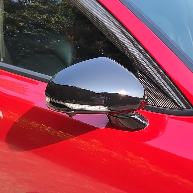 

YOUTOOCAR 2PCS Carbon Fiber Pattern Cow Horn Exterior Mirror Covers Side Rear View Mirror Covers Compatible with Kia Stinger 2018-2023 Accessories C