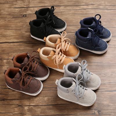 Baby Shoes Spring and Autumn Models 0-1 Years Old Male Baby Shoes Soft Soles of Casual Shoes PU Face Tie Leisure Shoes