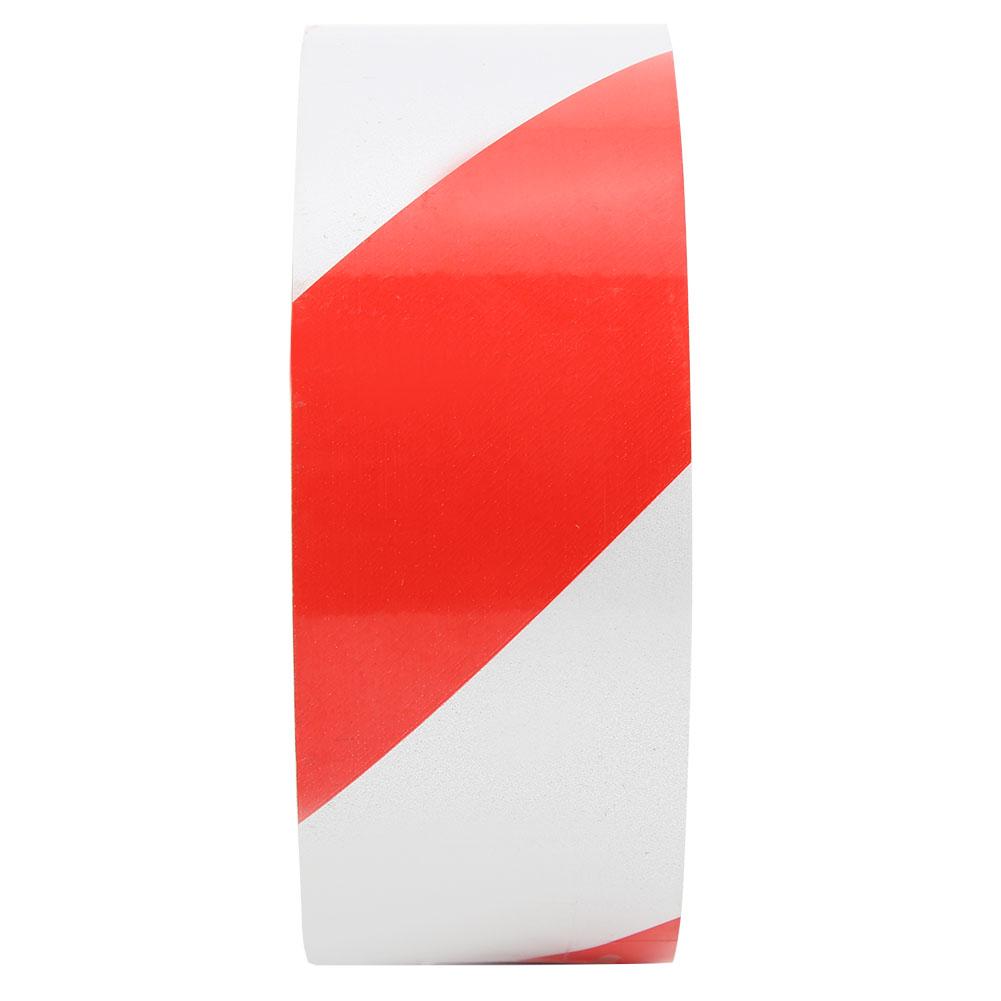Rød Hvit Sikkerhetsreflekterende PVC-tape Varselklistremerke Markering Selvklebende tape 50mm x 46m
