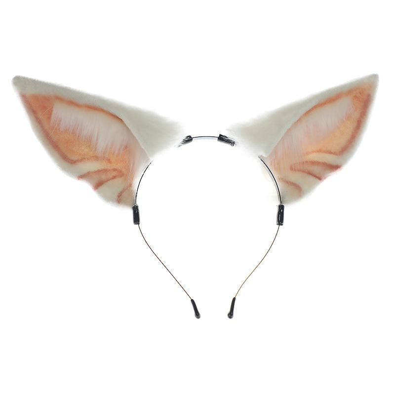 Simulation Beast Ear Headgear Cosplay Headband Fox Ears Hair Accessories White Fox Ears Headband Cosplay Accessories