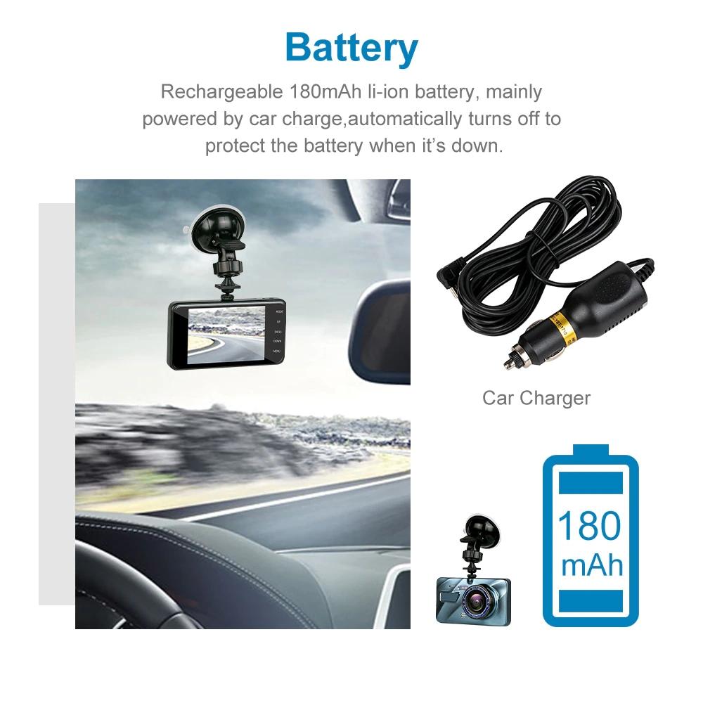 Car DVR 2 Cameras  4.0 Inches Dash Cam Car Video Recorder Auto Registrator Dvrs Dash Cam with Dual Ways Cameras Car Accessories