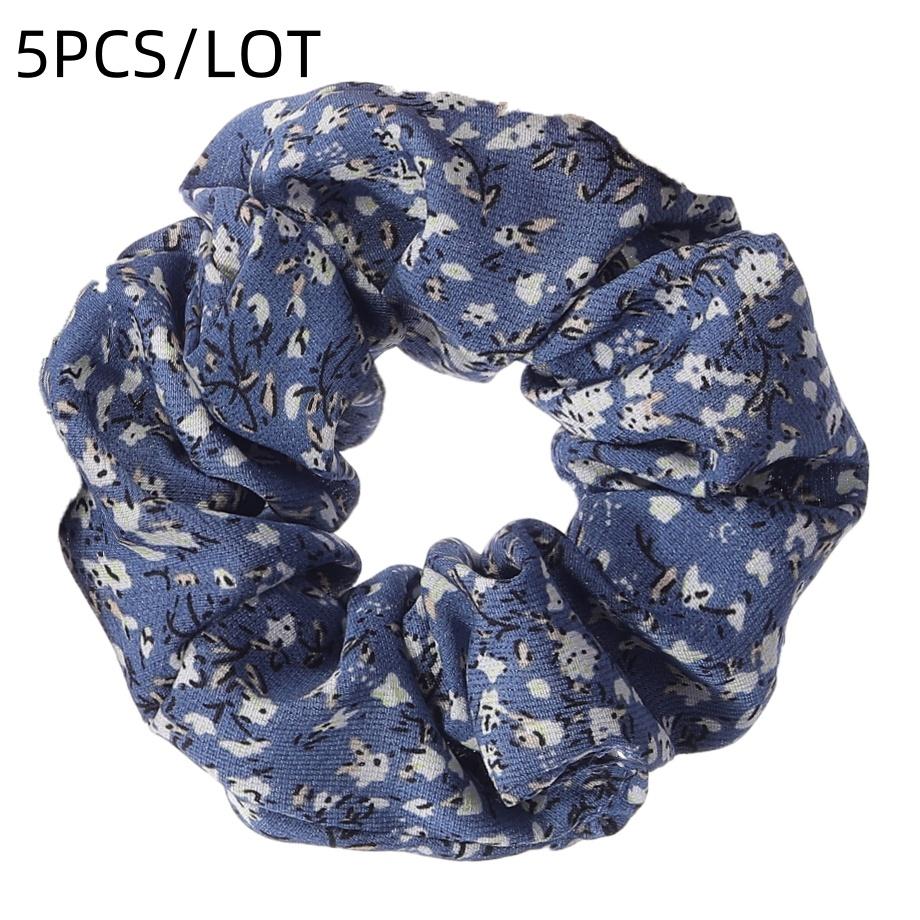 5pcs/lot Hair Holder Headwear Cute Sweet Accessories Elastic Scrunchies Grandes Ties Print Ditsy Floral Women Girls Scrunchy