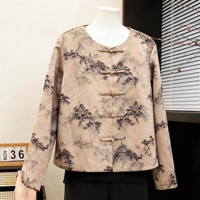 Elegant Chinese-Style Spring Jacket 2026: Fashionable Short Top for Middle-Aged & Elderly Women