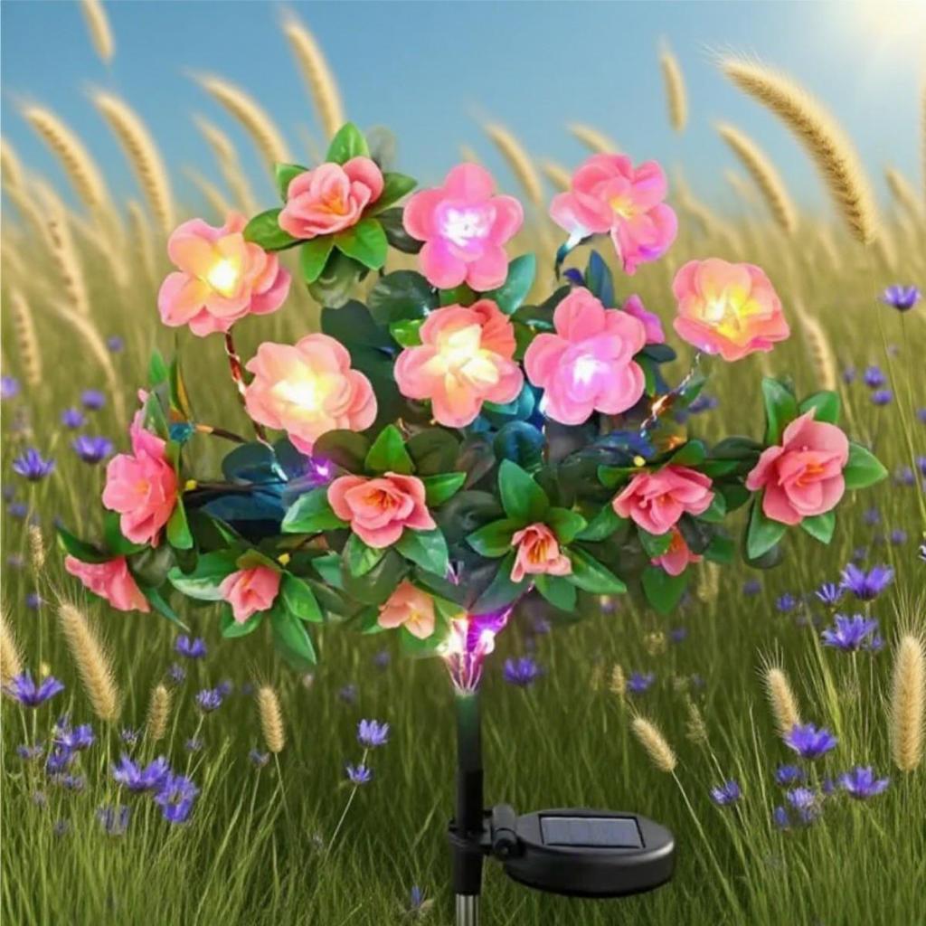 Waterproof Solar Azalea Garden Decor with Always-on & Flashing Modes