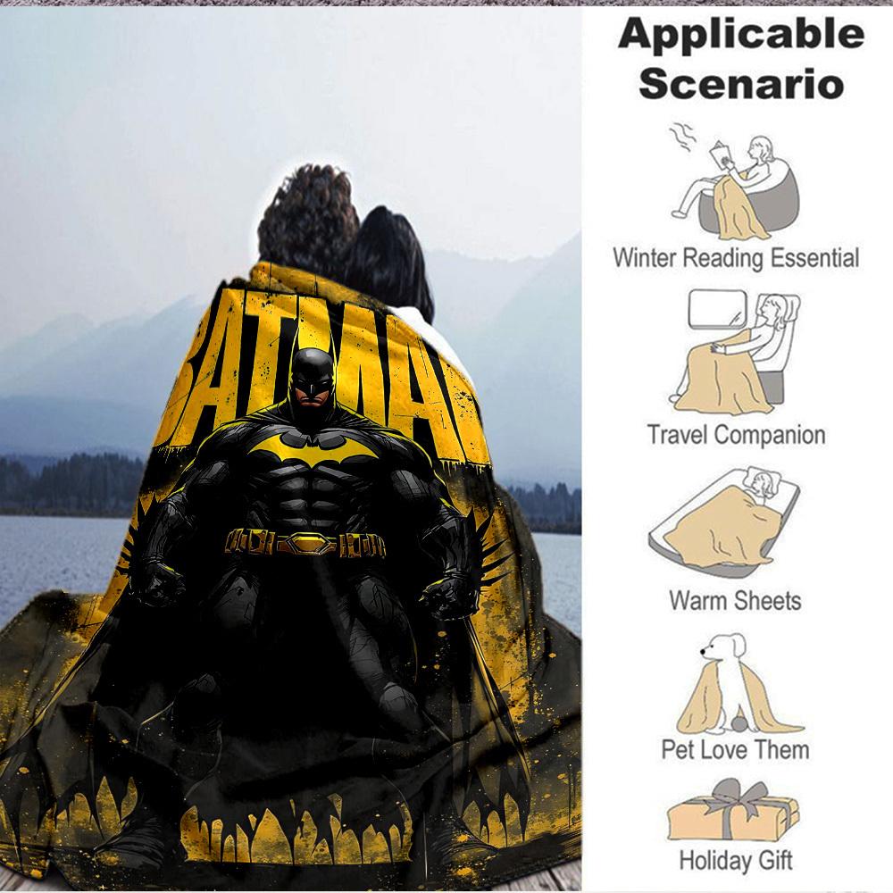 1 stuks Batman, Superhelden Deken Lichtgewicht Flanellen Plaid Voor Bank, Bed, Reizen, Kamperen, Woonkamer, Kantoor, Bank, Stoel, En Bed