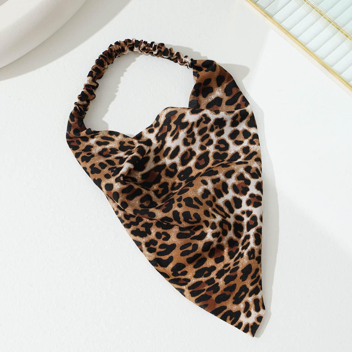 

Треугольная эластичная повязка на голову, пляжный солнцезащитный платок, модный универсальный треугольный головной убор с леопардовым принтом