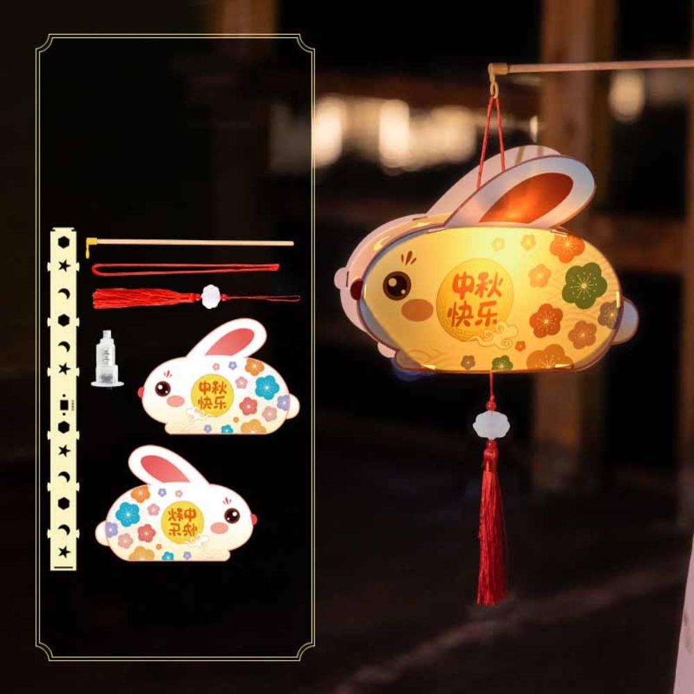 3D Middle Autumn Festival Lantern Rabbit Ancient Style Handheld Lantern  Children