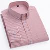 New Cotton Oxford Shirts Men's Long Sleeves Stripe Thin Soft Regular Fit Formal Dress Shirt Pocket Social Blouse Male Clothing