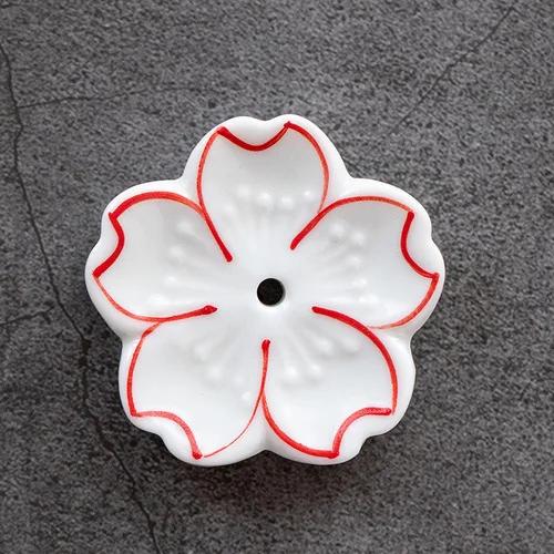1/2pcs Cherry Blossom Incense Burner Home Ceramic Decor Incense Stick Holder Aromatherapy Censer Office Teahouse Ornament 1pc