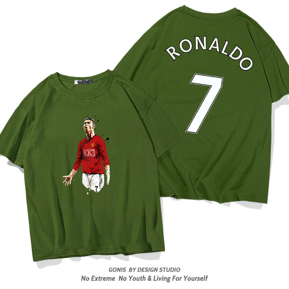 C Ronaldo letní krátkorukávové pánské a dámské dresy krátkorukávová trička čistá bavlna kulatý výstřih basketbalové sportovní ležérní oblečení