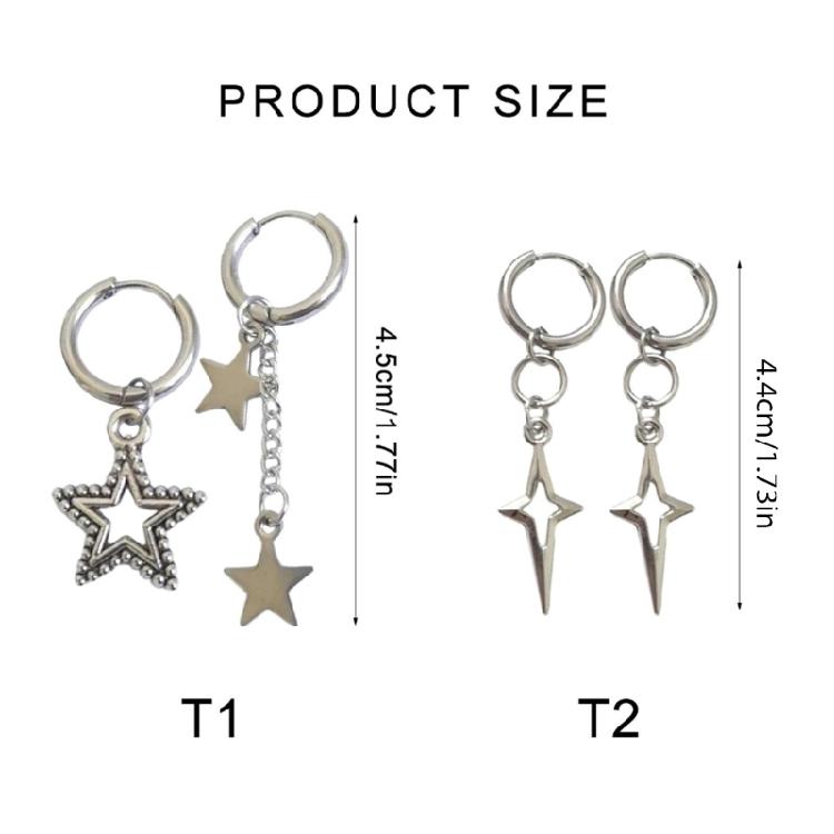 Silver Earring Fashion Star Pendant Earrings for Women Ladies Girls