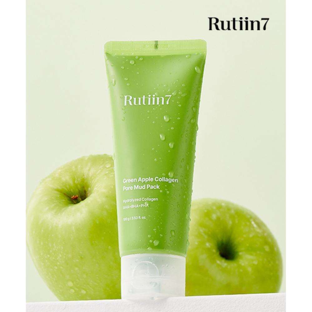 Rutiin7 Green Apple Collagen Pore Mud Pack Green Apple Wash Off Pack 100g