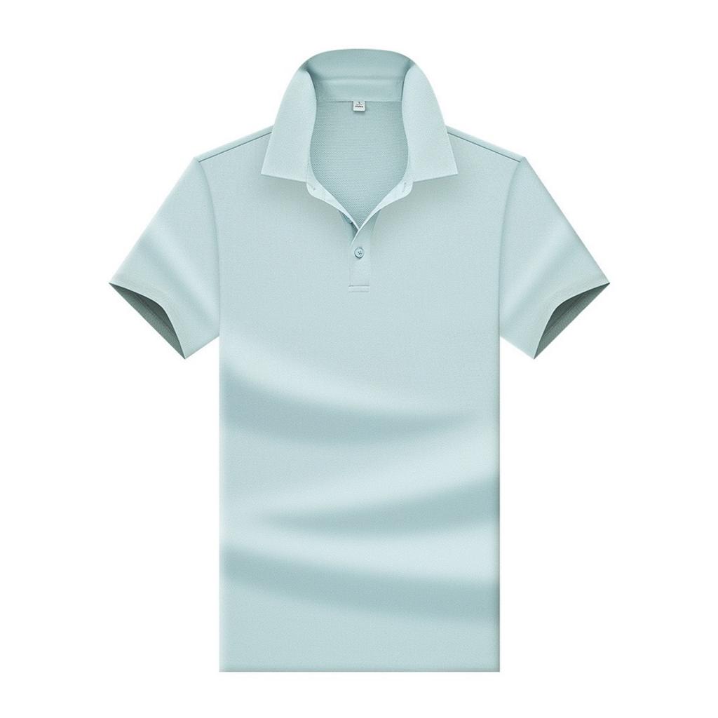 STORN Men's Short Sleeve Solid Color Polo Shirt Liquid Ammonia Silk-Cotton Polo Shirts Casual Business Style