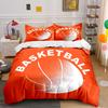 Basketball Print Orange Décor Bedding Duvet Cover Set Duvet Cover Pillowcases (1*Duvet Cover 2*Pillowcases, Without Duvet Insert)