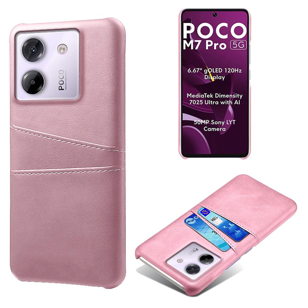 For Xiaomi Poco M7 Pro 5G Case Dual Card Slots PU Leather+Hard PC Phone Cover