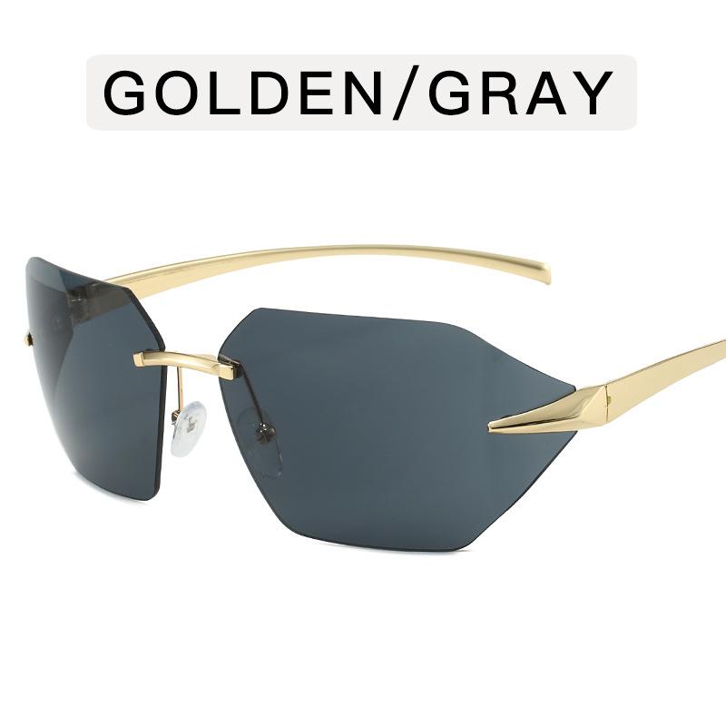 European American Style Sunglass Women Fashion Rimless Stylish Y2K Sun Glasses for Women Men Sunglass