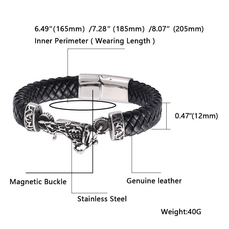 Retro Motorcycle Style Woven Leather Bracelet - Cool and Trendy Design