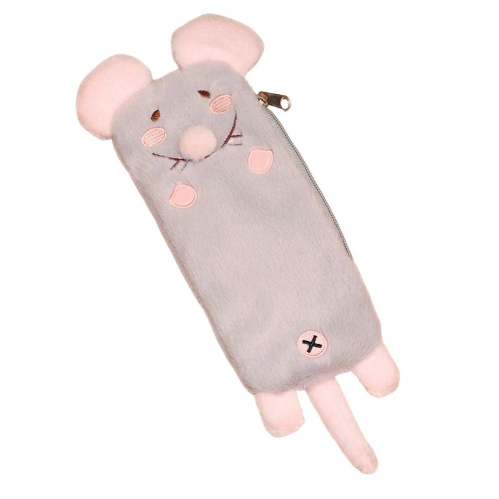 Soft Touch Flower Branch Rat Pencil Pouch Portable Stationery Pouch Daily Use