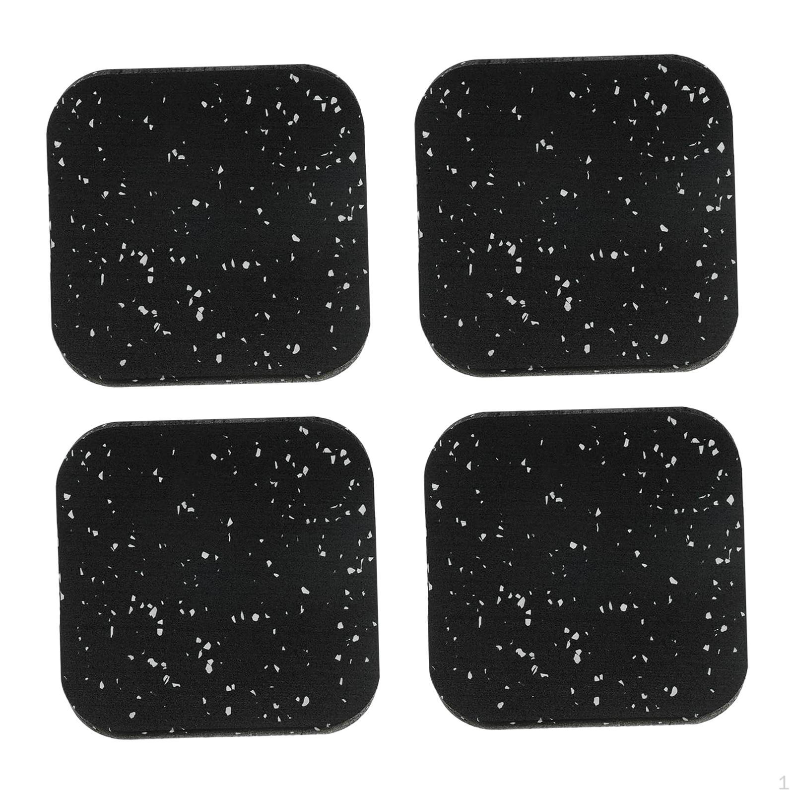 

4 Pieces Treadmill Mat Exercise Equipment Pad Floor Protection Anti Vibration for Weight Benches
